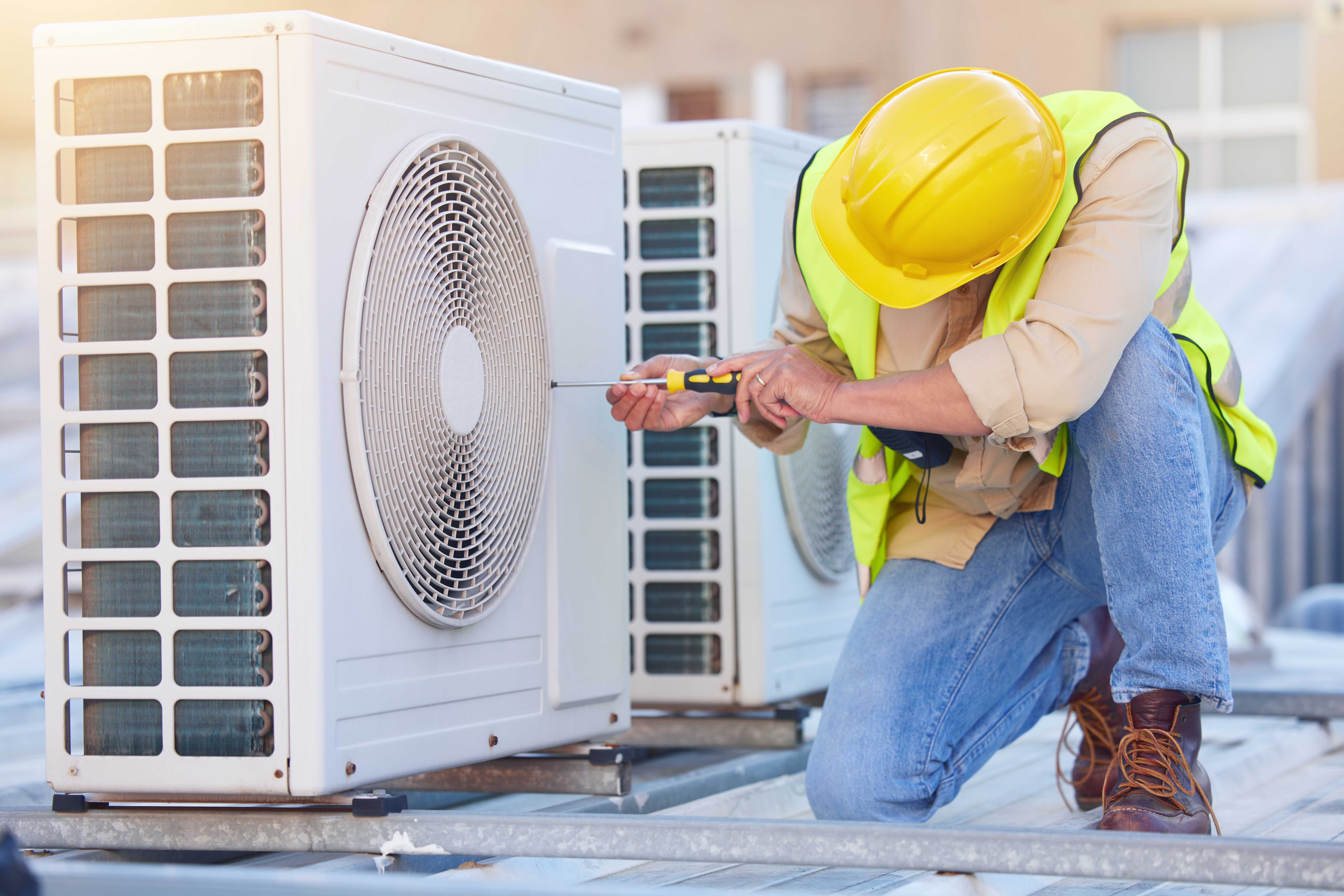 Heating and cooling equipment close-up